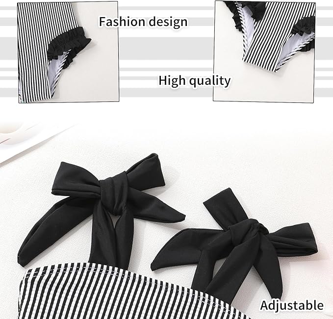 Happy Town Toddler Swimsuit Girl Solid Color Stripe One-Piece Baby Bathing Suits