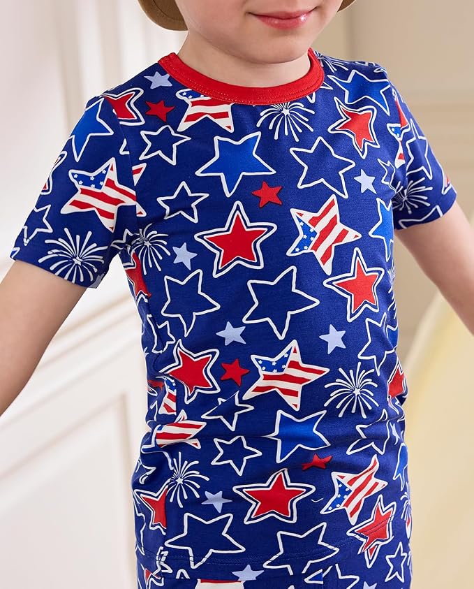 babee Reshinee Bamboo Viscose Toddler Boys Pajamas Set, Short Sleeve Kids - Image 6