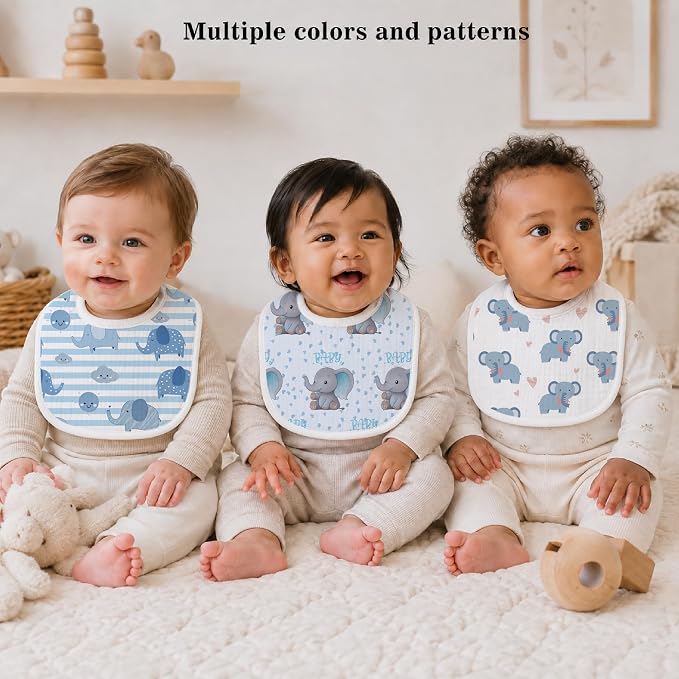 Baby Bibs for Baby Boys Girls 6-Pack - Image 2