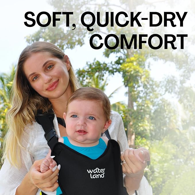 WaterLand Baby Carrier - Innovative Carrier You Can Use Both in Water & Land - Waterproof Infant Chest Holder with Adjustable Straps, Lightweight Toddler Harness for Pool & Beach (SuperPink)