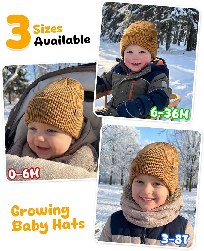 Baby Beanie Toddler Infant Winter Hats Knit Warm Caps - Image 6