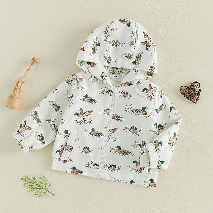Toddler Windbreaker Jacket Baby Girl Hooded Zip Up Sweatshirt Winter Jacket - Image 4