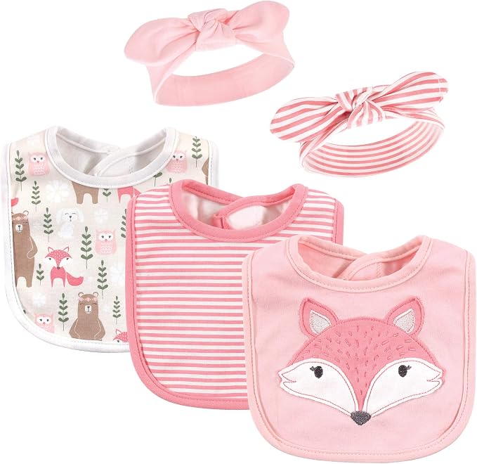 Hudson Baby Unisex Baby Cotton Bib and Headband Set by HudsonBaby
