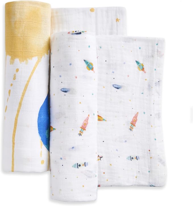 aden + anais 100% Organic Cotton Muslin Swaddles, Breathable Baby Blanket by adenanais