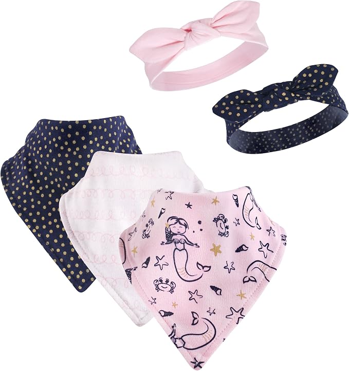 Hudson Baby Unisex Baby Cotton Bib and Headband Set by HudsonBaby