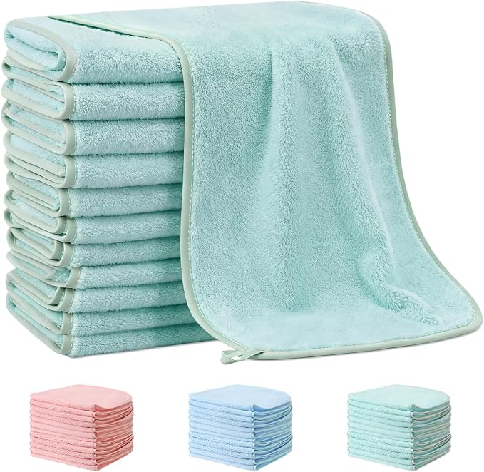 Hahafelt 6 Pack Green Baby Burp Cloths by Hahafelt