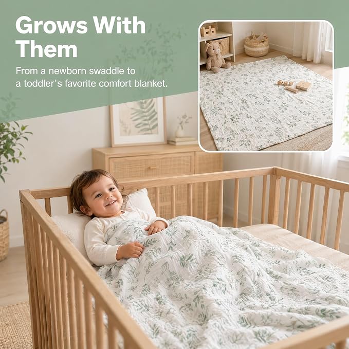 3 Pack Muslin Swaddle Blankets, 100% Cotton Receiving Blankets | 38" x 40" Size - Image 4