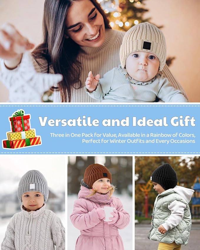 Alepo 3 Pack Baby Beanie Hats - Image 8