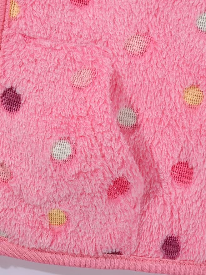 Toddler Baby Girl Fleece Jackets Fall Clothes Hooded Zip Fuzzy Coats - Image 7