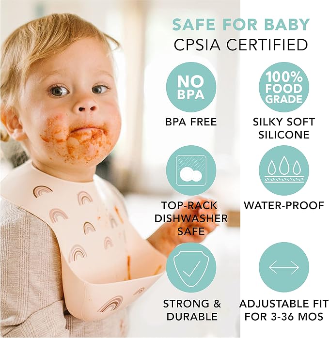 Loulou Lollipop Soft, Waterproof Silicone Feeding Bib - Image 3