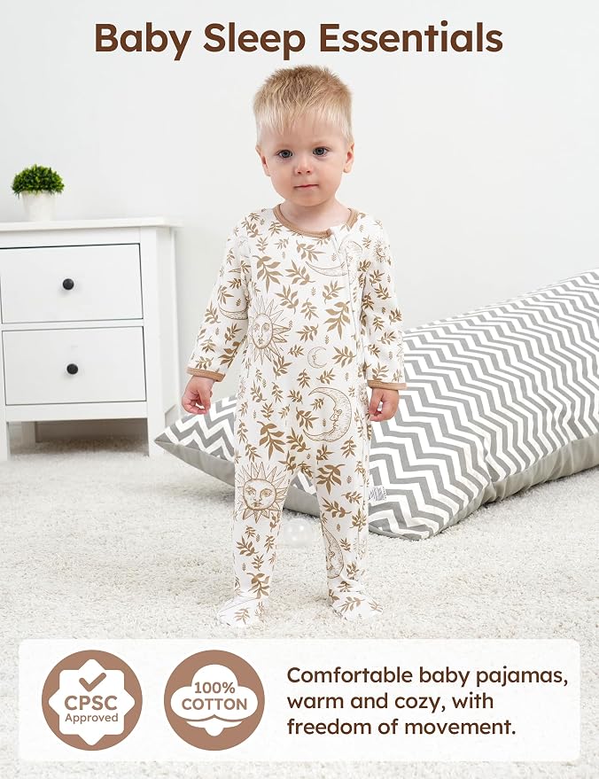 Unnivoll Baby Sleepers 100% Cotton Baby Pajamas Baby Boys Girls Clothes | - Image 2