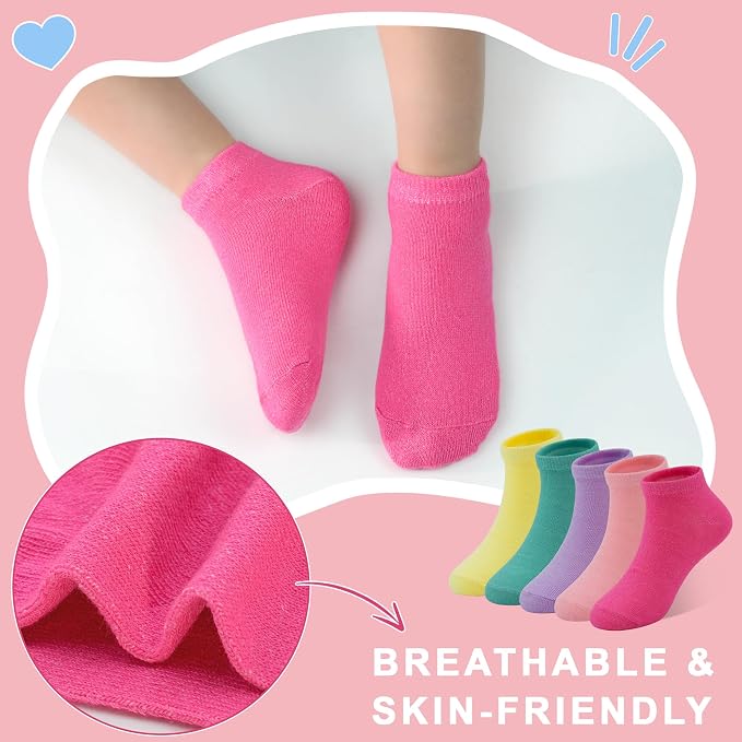 ZERULETS 20 Pairs Girls Socks, Toddler Kids Ankle Low Cut Socks Aged 1-13 - Image 4
