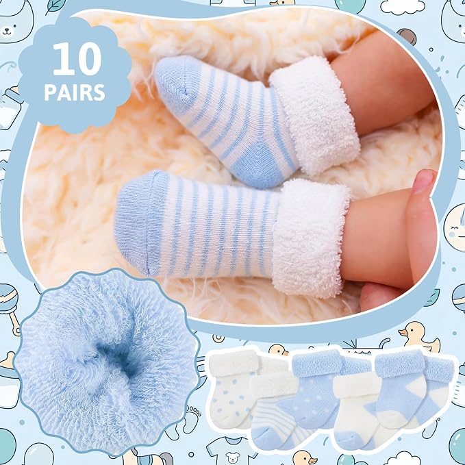 Twistover 10 Pairs Preemie Cotton Turn Cuff Socks - Image 3