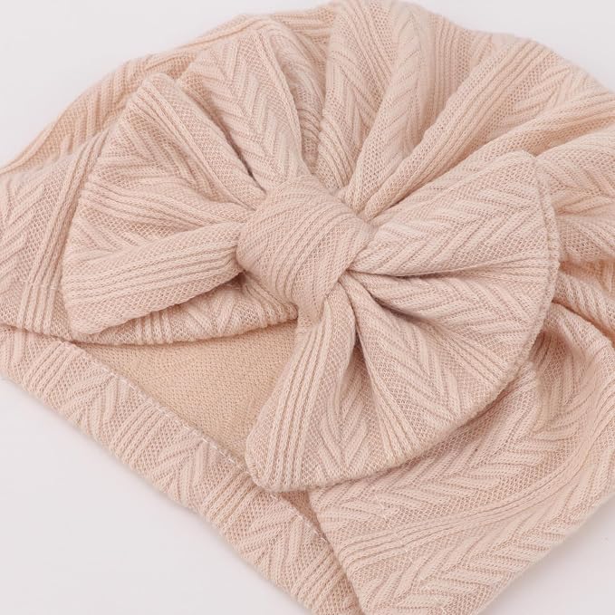 DRESHOW BQUBO 5 Pieces Newborn Baby Turban Hats Bow Baby Infant Beanie - Image 5