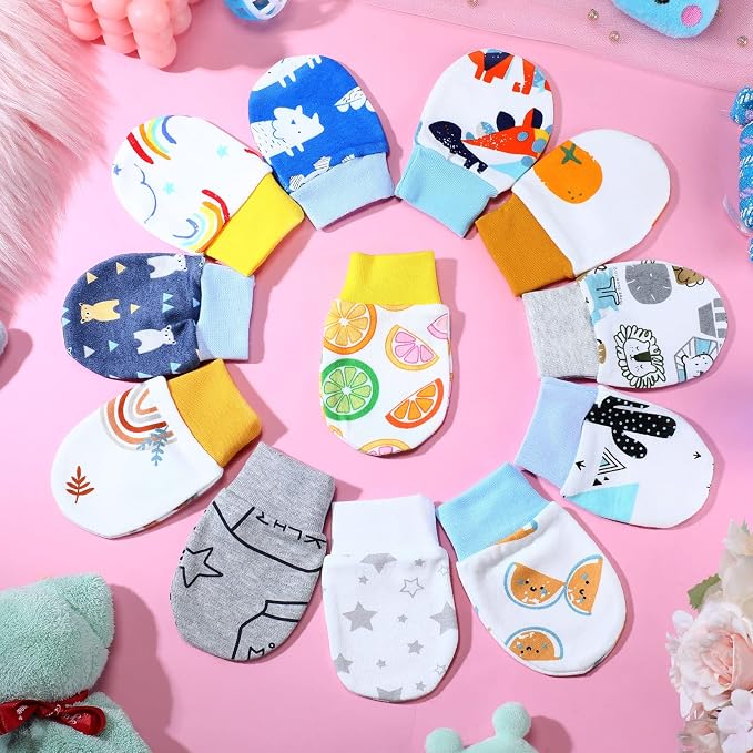 12 Pairs Newborn Baby Mittens Infant Toddler Gloves No Scratch Mittens Gloves - Image 4