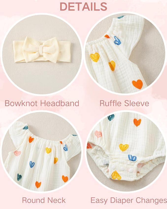 Renotemy Newborn Baby Girl Clothes Coming Home Summer Outfits Preemie-18M | - Image 5