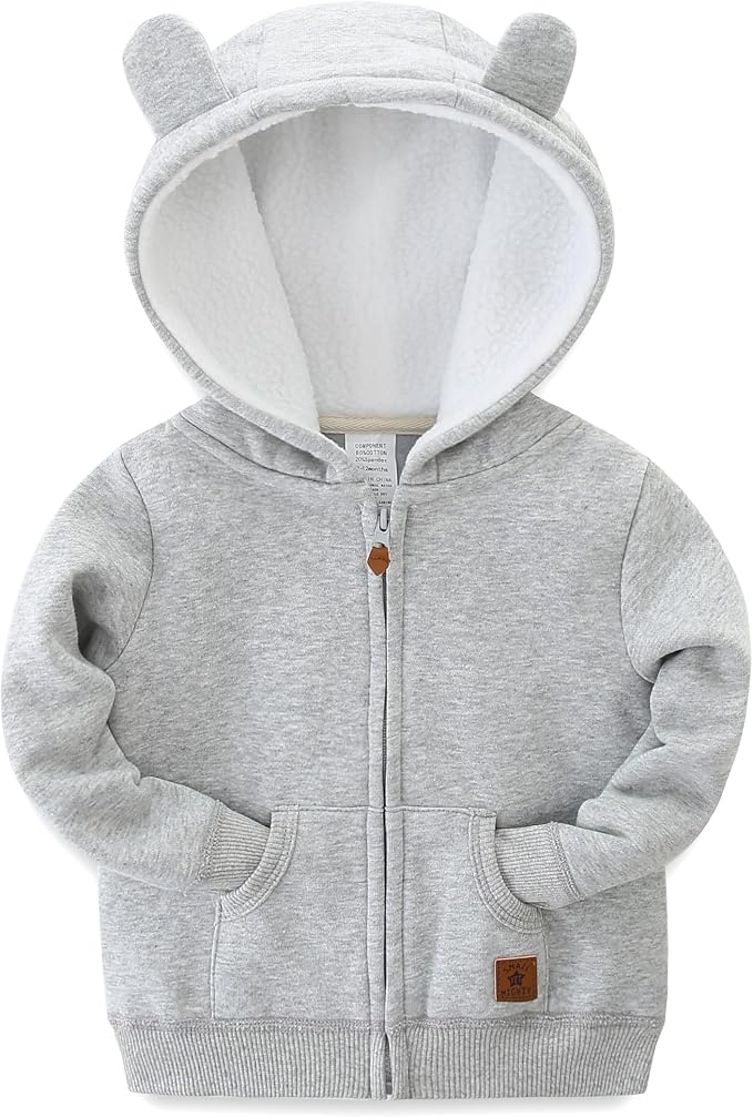 Hikido Baby Girls Boys Warm Adorable Hooded Zip Coat by Hikido