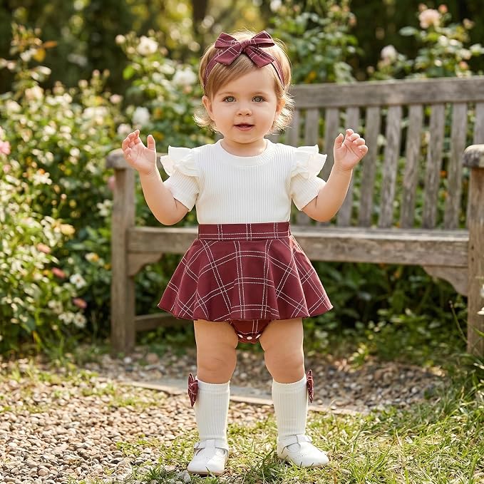 Giraropa Newborn Baby Girl Clothes Smocked Bubble Romper Dress + Socks + - Image 2