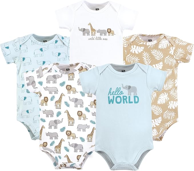 Hudson Baby Unisex Baby Cotton Bodysuits 5-pack by HudsonBaby