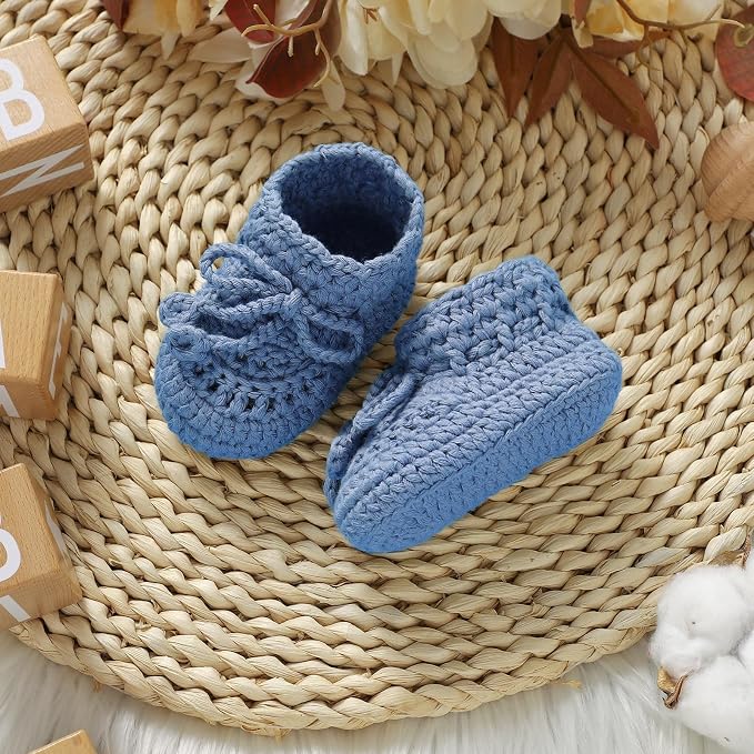 Hadetoto Baby Booties Hand Crochet Knit Cotton Bootie | Soft, Newborn First - Image 5