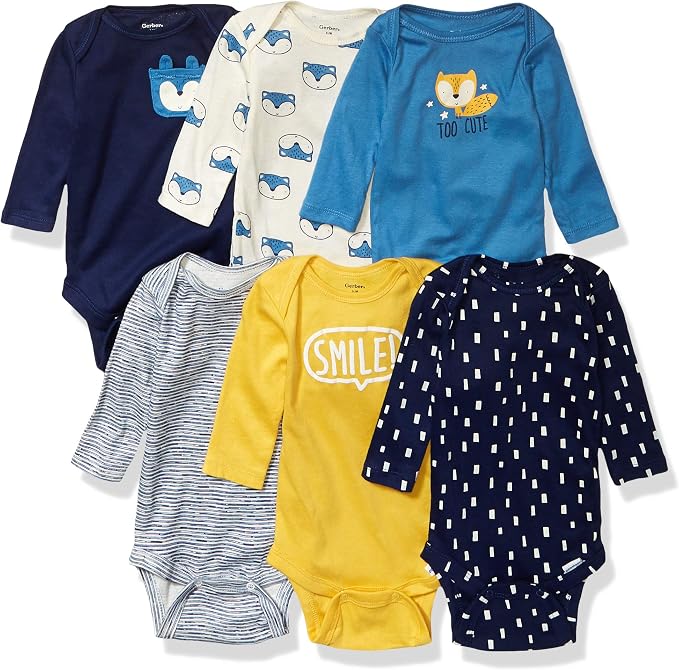 Gerber Baby Boys 6-Pack Long Sleeve Onesies Bodysuit by Gerber