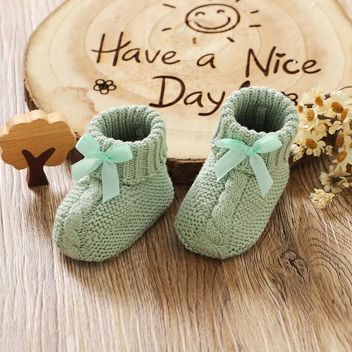 Baby Booties Newborn 100% Cotton Cozy Knit First Shoes | Soft Cute Shower Gift - Image 2