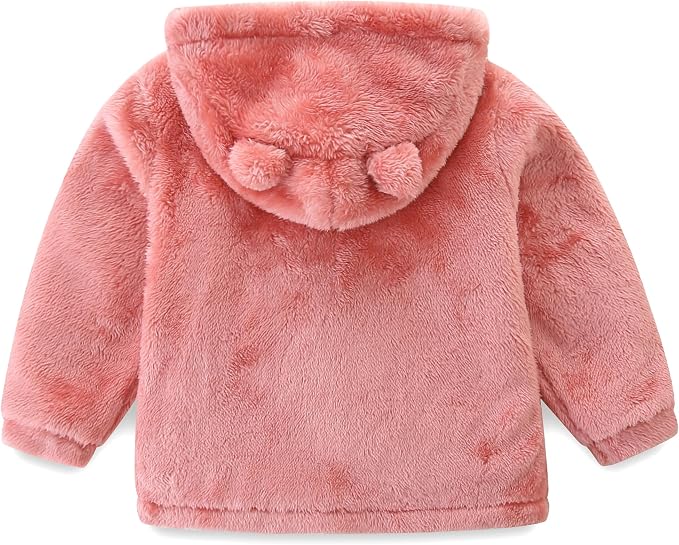 Newborn Infant Baby Boys Girls Cartoon Fleece Hooded Jacket Coat - Image 3