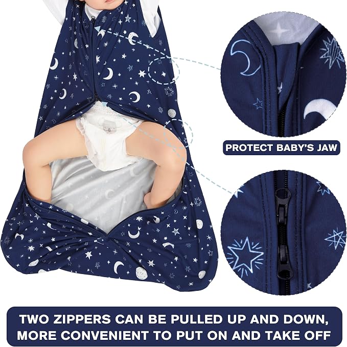 BSTOPPT 3 Pack Baby Sleep Sack 0-6 Months 100% Rayon Cotton Baby Sleeping Bag - Image 4