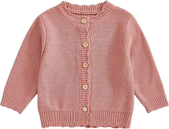 Baby Girl Cardigan Long Sleeve Button Up Sweater Toddler Girl Fall Outfits by Faithtur