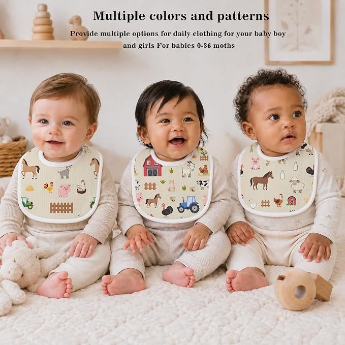 Baby Bibs for Baby Boys Girls 6-Pack - Image 5