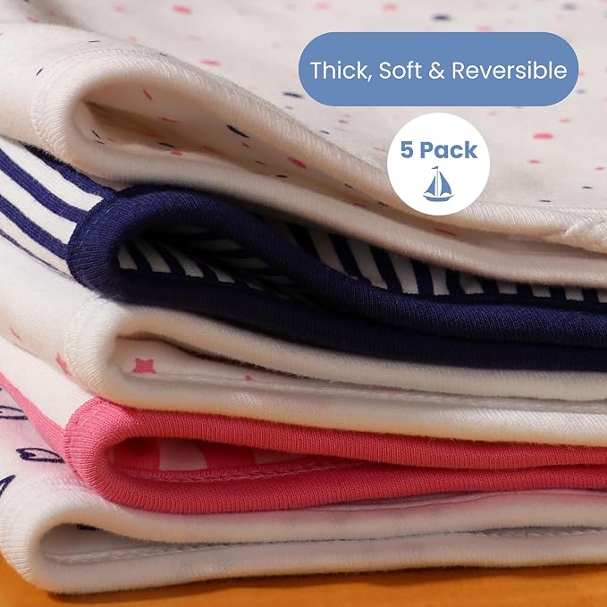 Tom Tom's Kids + Baby Organic Baby Burp Cloths 5 Pack - Image 6