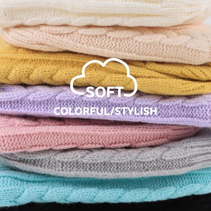 JANGANNSA Winter Warm Knitted Baby Hat for Girls Cotton Lined Infant Toddler Hat Autumn Cute Bow Classic Girls Beanie 0-6Y