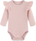 Baby Girl Knit Ruffle Outfit Clothes Ribbed 100% Organic Cotton Solid Color by Unknown