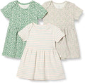 Amazon Essentials Baby Girls' Short Sleeve Bodysuit Dress, Everyday Dresses by AmazonEssentials