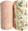 Pack of 2 Ultra Soft Muslin Baby Blanket Breathable Happy Ester Rabbit Pink by REPRECONF