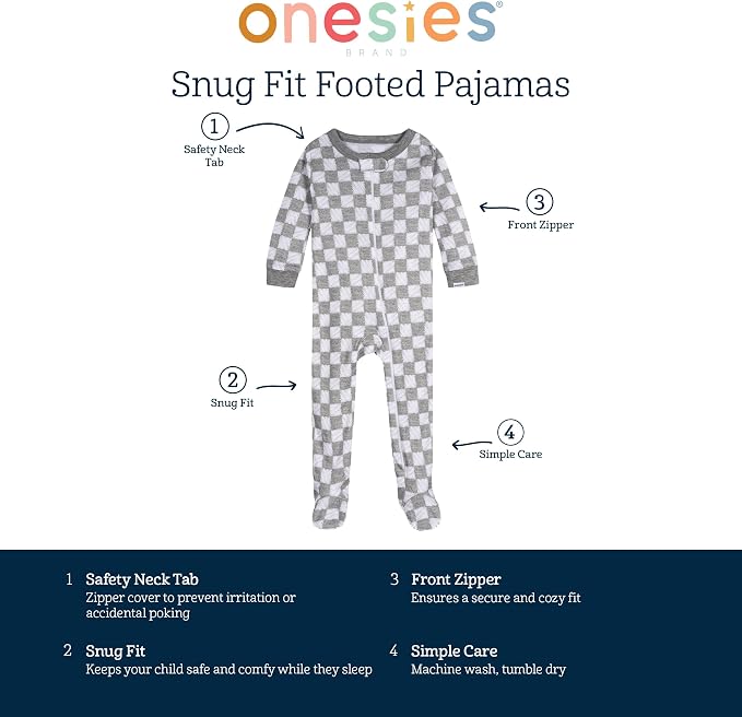 Onesies Brand Baby Boys' 4-pack Sleep 'N Play Footies - Image 5