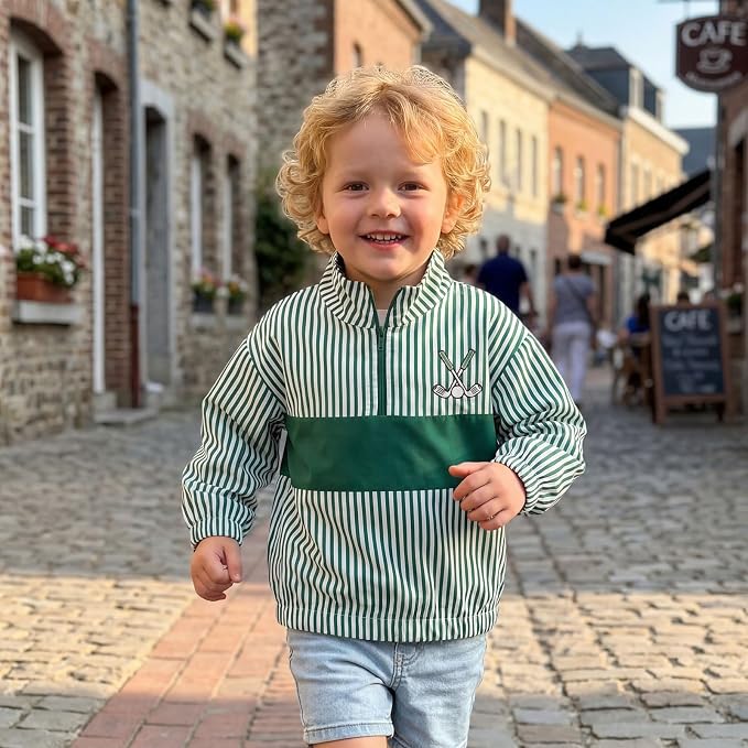 Baby Boy Jacket Toddler Golf Clothes Long Sleeve Lapel Button Down Top Infant - Image 6