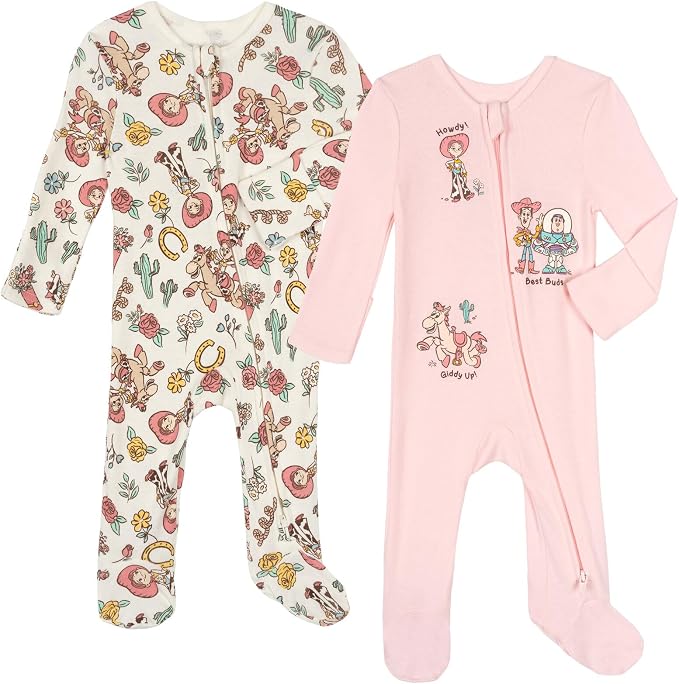 Disney Baby Girls' 2-Pack Footed Sleep N' Play Newborn to Infant by Disney