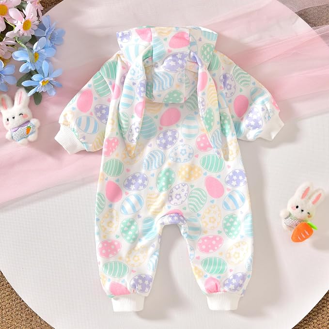Unutiylo Unisex Baby Boys Girls Long Sleeve Infant Baby Zipper Hooded Jumpsuits - Image 4