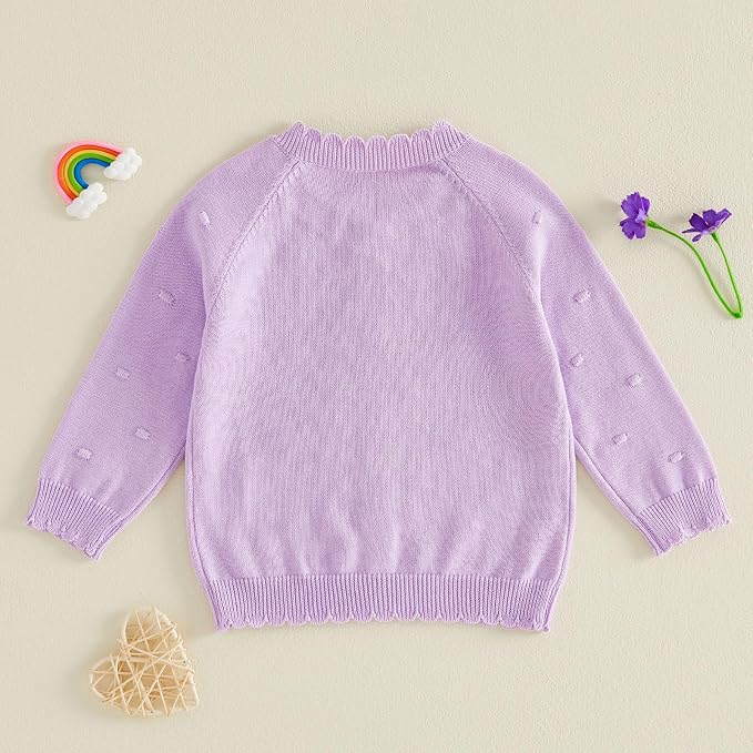 BULINGNA Toddler Baby Girl Cardigan Sweater Long Sleeve Button Down Knit - Image 7
