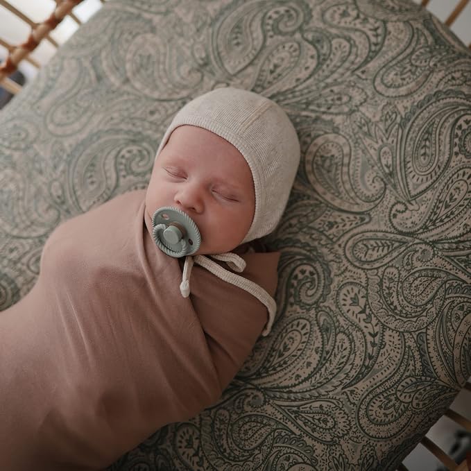 mushie Stretchy Baby Swaddle Blanket | Extra Soft & Snug Fit | 47"x47" - Image 4