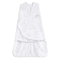HALO 100% Cotton Sleepsack Swaddle, 3-Way Adjustable Wearable Blanket, TOG 1.5, Midnight Moons Grey, Small, 3-6 Months