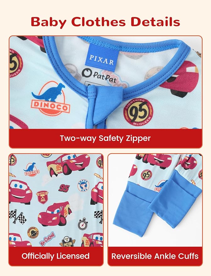 Disney Baby Viscose Made from Bamboo 2-Way Zipper Footie Outfit NB to Inf - Image 7
