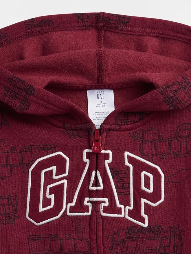 GAP Baby Boys' Playtime Favorites Logo Full Zip Hoodie Hooded Sweatshirt - Image 3
