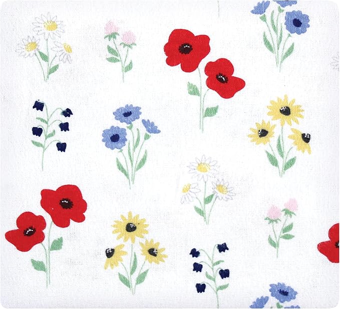 Hudson Baby Unisex Baby Cotton Flannel Receiving Blankets Bundle, Wildflower - Image 3