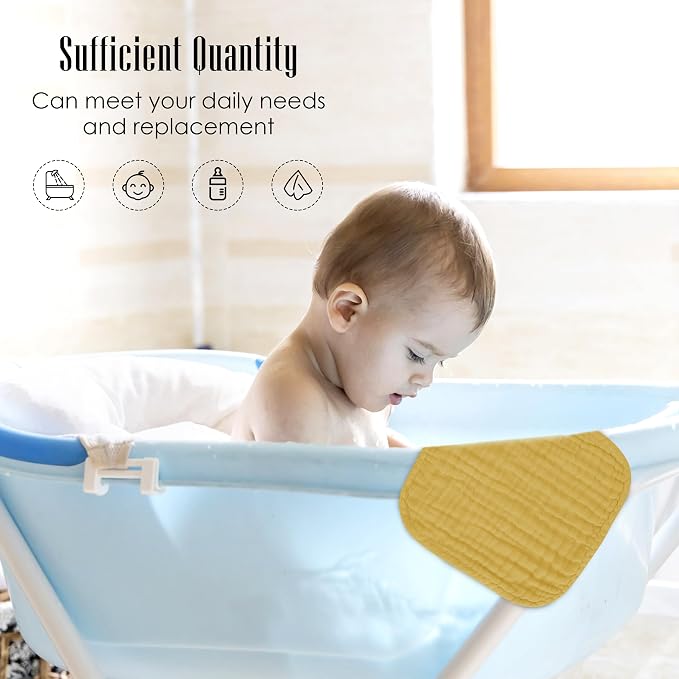 Baby Washcloths -100% Cotton Muslin Soft Baby Bath Wash Cloths and Absorbent - Image 4