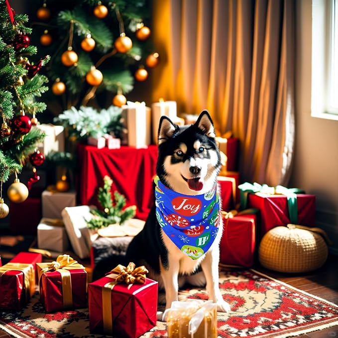 Christmas Dog Bandanas for Large Dogs Breed 7 Pcs Sewing Hemming Christmas Dog - Image 6
