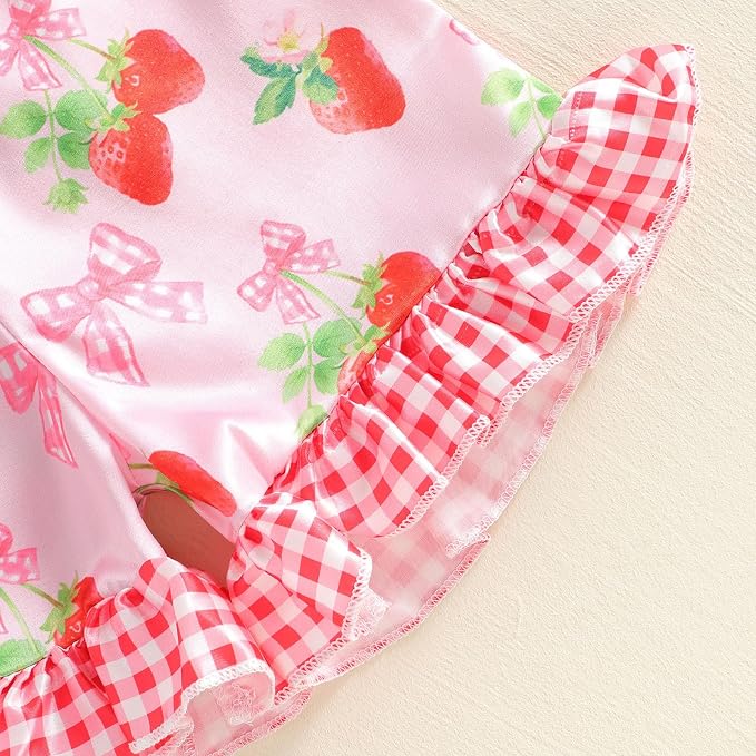 Kuriozud Toddler Baby Girl Pajamas Set Summer Floral Short Sleeve Button Down - Image 8