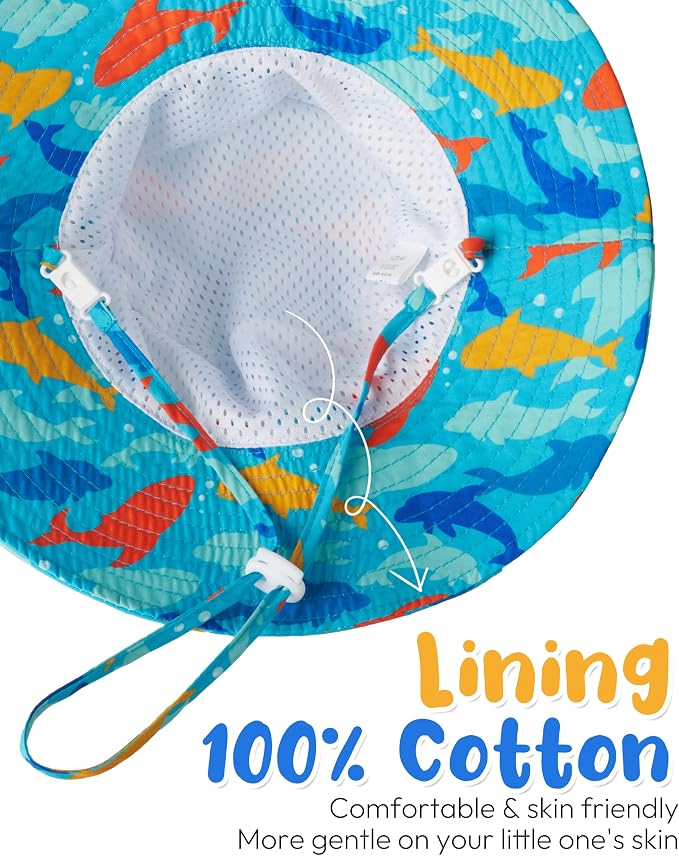 Baby Sun Hat Kids Summer Sun Protection Toddler Bucket Hat Wide Brim Adjustable - Image 4