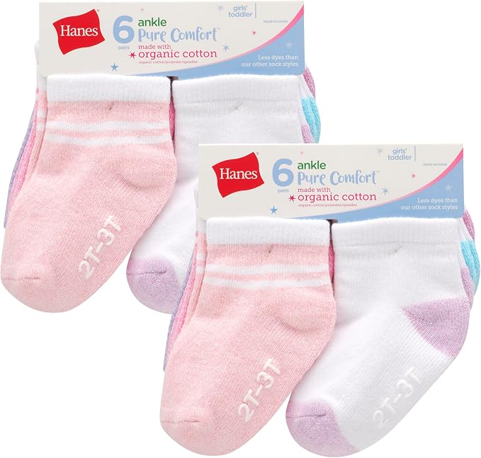 Hanes Toddler Ankle and Low Cut Socks, Pure Comfort Socks - Image 3